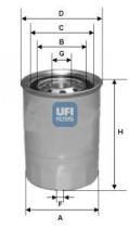Ufi 2433900 - FILTRO GASOIL CHRYSLER ROSCA