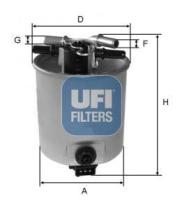 Ufi 5539300 - FILTRO GASOIL ECO FIAT